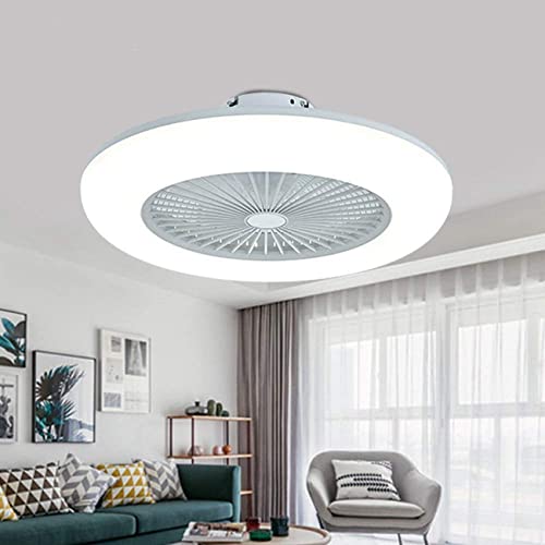 TangDao LED Deckenventilator integrierte Lampe Ventilatorlampe mit Fernbedienung für Wohnzimmer Esszimmer Arbeitszimmer Schlafzimmer (Weiß)