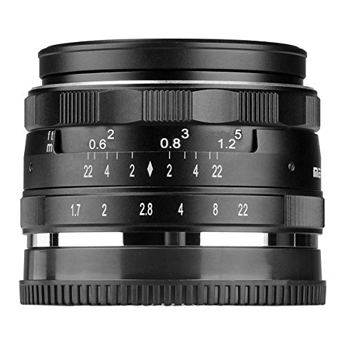 Meike 35mm f1.7 Großes APS-C-Kameraobjektiv mit fester manueller Fokussierung für Sony A6500 A6300 A6000 A6100 NEX3 NEX5 NEX6 NEX7 A5000 A5100 A9 A7
