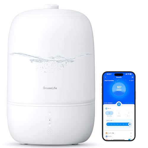 GoveeLife Smart 3L Luftbefeuchter, Top Fill Cool Mist WiFi Humidifier für Babys und Pflanzen und Schlafzimmer, funktioniert mit Alexa
