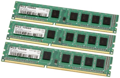OCZ Valueram DDR3 PC3-10666 Arbeitsspeicher 3GB Kit (3X 1GB, 1333MHz, CL9)