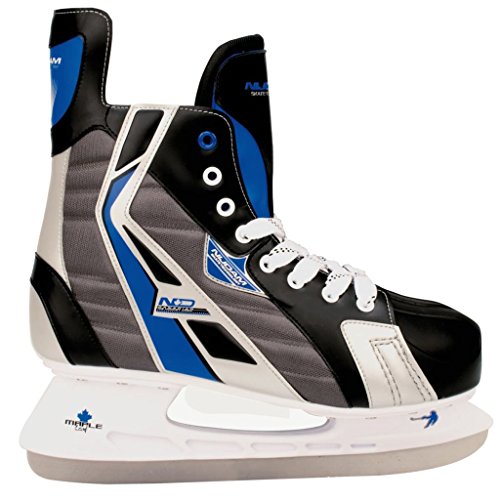 SCHREUDERS SPORT Nijdam Maple Leaf Deluxe Eishockey Schlittschuhe Polyester, Unisex, 3386-ZBZ-39, schwarz/blau/silberfarben, 39