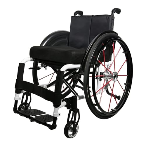 KK-GGL Leichter Rollstuhl Für Erwachsene, Klapp -Reise -Rollstuhl, Tragbare Sportrollstühle Für Behinderten Athleten, Mobilitätshilfe Für Körperlich Beeinträchtigte Beeinträchtigung,A seat width 36cm