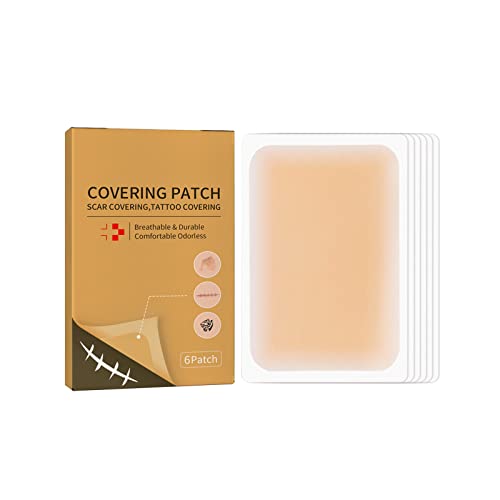 Tattoo Cover Up Sticker, Breathable and Waterproof Skin Concealing Tape,ultra-Thin Flaw Concealer Sticker Patch for Tattoo Scar and Birthmarks -6Patch