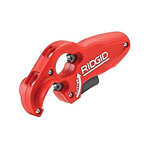 RIDGID Model Plastic Drain Pipe, 1-1/4-inch and 1-1/2-inch Tubing Cutter 41608 Modell PTEC 3000 Kunststoff-Abflussrohrschneider, 3,8 cm Rohrschneider, rot