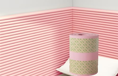 GZGLZDQ Paneele Wand Selbstklebend, Schwamm Wandkissen Mit Befestigung, Selbstklebende Wandpaneele, Für Schlafzimmer, Spielzimmer Wärme- Und Kälteschutz (Color : Pink, Size : 20cm x 2m)