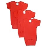 Bambini Red Bodysuit Onezies (Pack of 3) - Small