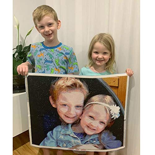 NN Benutzerdefinierte 5D Diamond Painting Eigenes Bild Foto Personalisiert Diamant Malerei Stickerei Painting Kreuz Stich Vollbilder,Rund 40x50cm