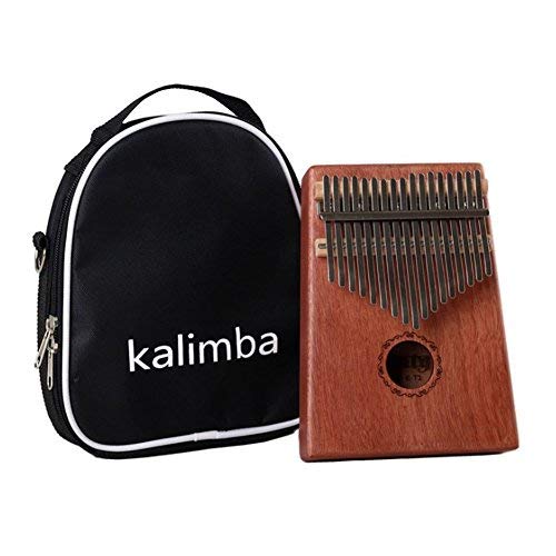 17 Schlüssel Kalimba Daumenklavier Massivholz Körper Finger Tastatur Percussion für Anfänger mit Anleitung und Tune Hammer Mahogany wood