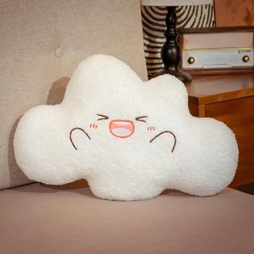 SHUOHONG Kawaii weiße Wolke Plüschkissen Spielzeug weiches Plüschpuppenkissen Mädchenzimmerdekoration Geschenk Geburtstag 50 cm 3