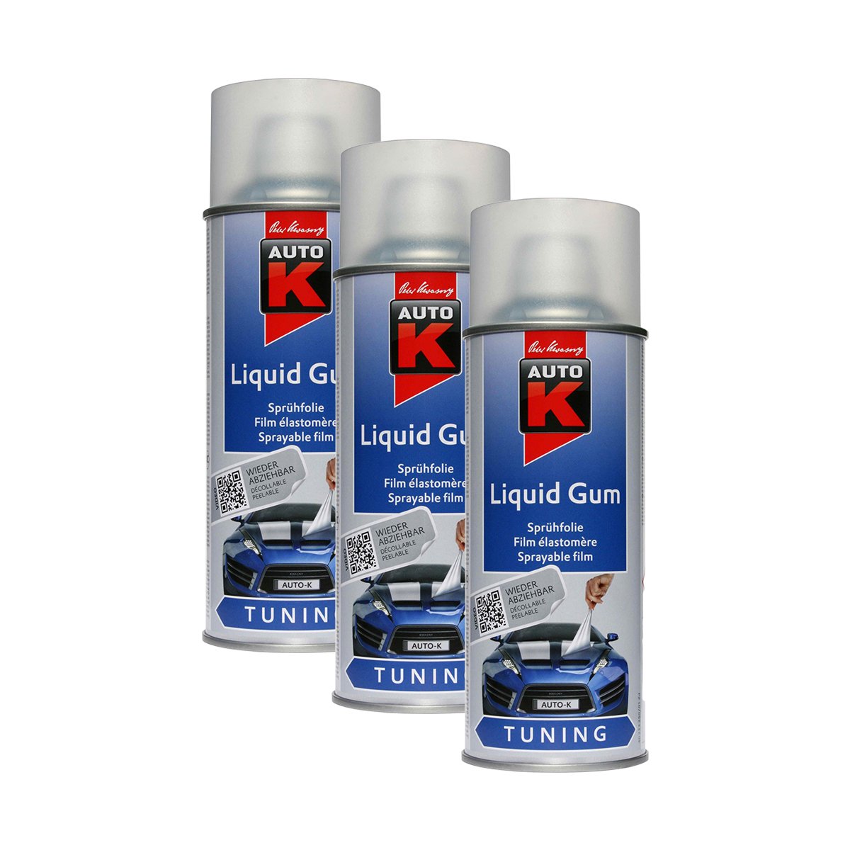 3x KWASNY 233 256 AUTO-K TUNING Liquid Gum Farblos Lackspray 400ml