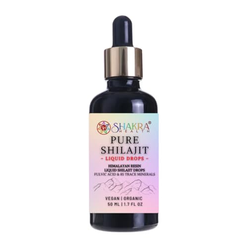 Pure SHILAJIT Himalaya-Tropfen, 50 ml, authentisch, vegan, organisch, Fulvicsäure und natürlicher Spurenmineralien-Komplex