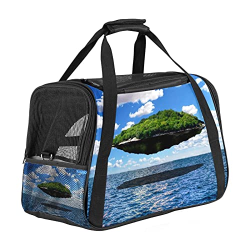 Bennigiry Transporttasche für Hunde und Katzen, mit 3 offenen Türen und verstellbarem Schultergurt, für Reisen, Sicherheit, Komfort für Katzen und Hunde, schwimmende Insel, groß