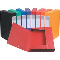 Exacompta 19500H Packung (mit 10 Archivboxen Cartobox, 24 x 32 cm, 50 mm Rücken, mit Gummizug, mit Rückenetikett) farbig sortiert, 10 Stück