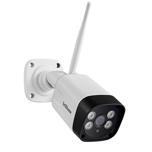 SriHome SH035 Überwachungskamera, 3 MP, WiFi, 1296P, Außenkamera, Sicherheitskamera mit Nachtsicht, IP66 wasserdicht, Bewegungserkennung, 2 Wege Audio, APP gratis