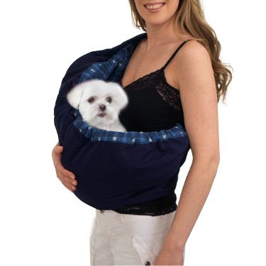 OrgMemory Haustier-Tragetasche, verstellbare Schultertasche, für kleine Hunde und Katzen, geeignet für den Außenbereich, 1,4–3,6 kg (Blau kariert)