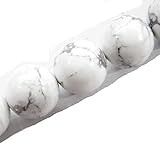 Fukugems Naturstein perlen für schmuckherstellung, verkauft pro Bag 5 Stränge Innen, White Howlite 8mm