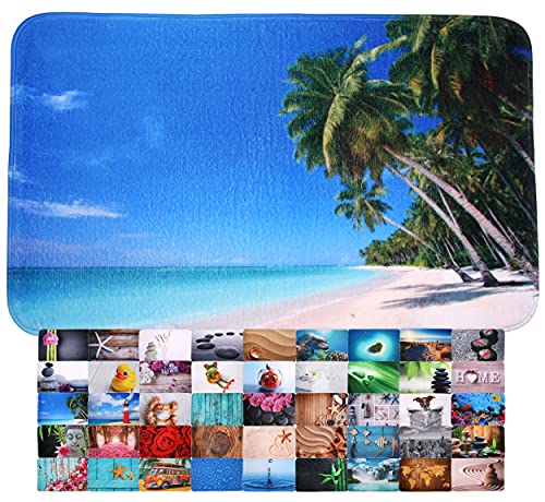 Badteppich Karibik 50 x 80 cm, hochwertige Qualität, sehr weich, schnelltrocknend, waschbar, rutschhemmend, Fußbodenheizung geeignet