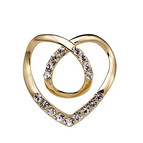 Arazi Schal-Schnalle, Schal-Clip, drei Ringe, Damen-Geschenk, Kristall, Modeschmuck, Schal-Ring (Color : Gold, Size : Small)