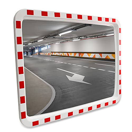 LABT Verkehrsspiegel rechteckig 60 x 80 cm Straße Überwachungsspiegel Sicherheitsspiegel Konvexspiegel außen und innen Weitwinkeleffekt