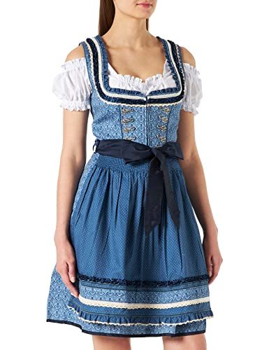 Stockerpoint Damen Dirndl Angelica Kleid für besondere Anlässe, blau, 30