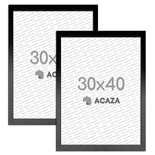 ACAZA 2er-Set Madison Fotorahmen - Format 30x40 cm- MDF-Holzrahmen - Schwarz