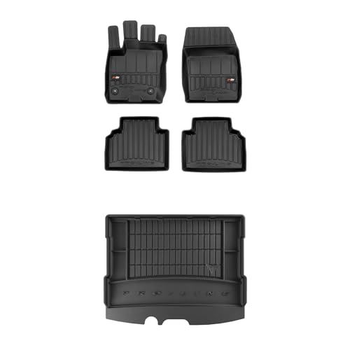 FROGUM ProLine 3D EIN Satz Gummimatten Exklusiven Auto Fußmatten und Kofferraumwanne Kofferraummatte für Ford Tourneo Courier ab 2014 | Die höchsten Kanten