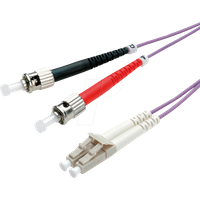 Value ST/LC LWL Netzwerkkabel | Glasfaser Kabel | OM4 Duplex Patchkabel in violett | 10 m