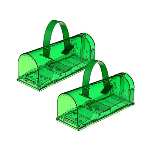 Wiederverwendbare Rattenfalle S/M/L/XL Maus Nagetier Faltbare Wiederverwendbare Mäuse Mausefalle Rattenkäfig (Color : 2PCS Green)