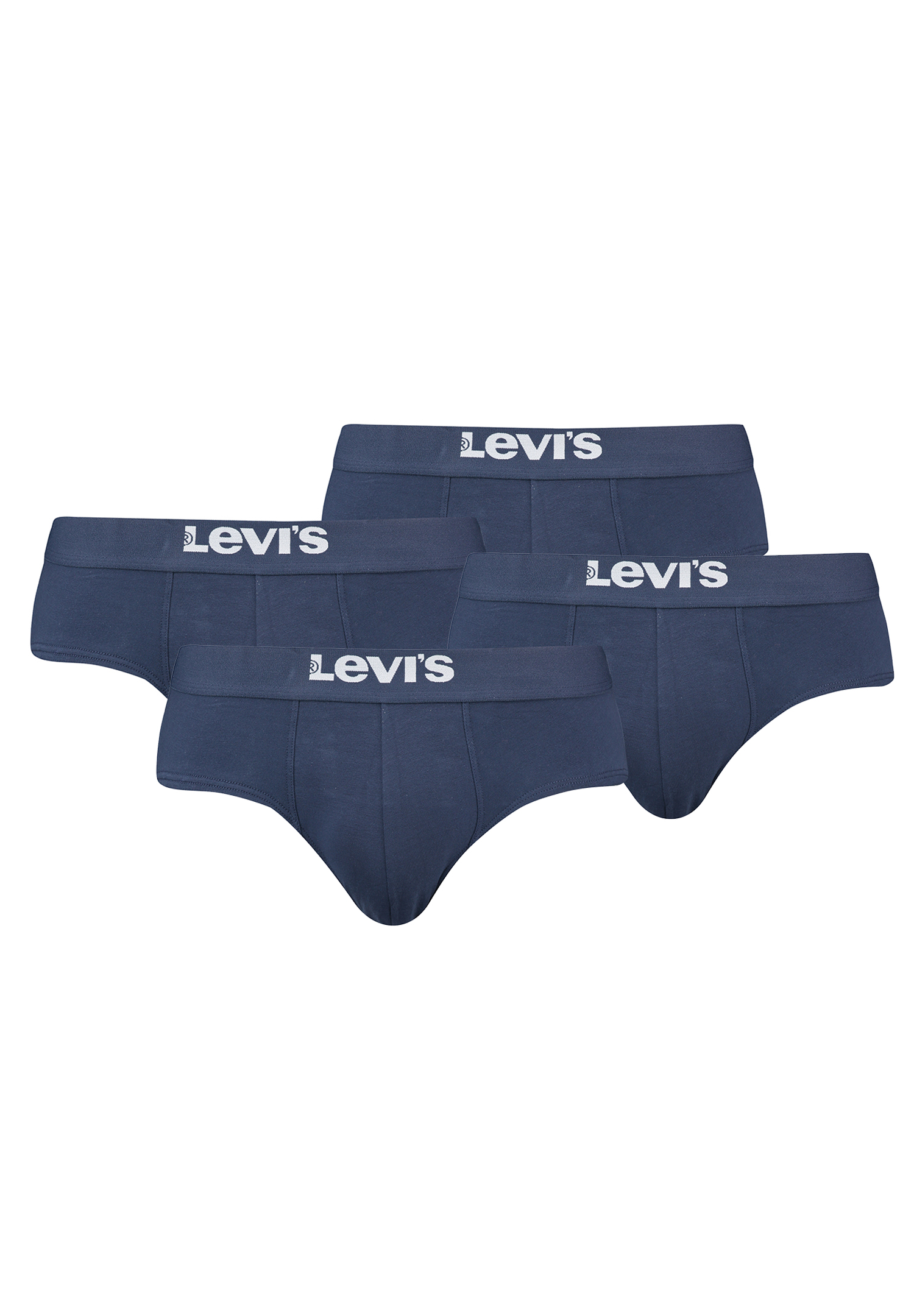 Levi&#039;s Solid Basic Herren Slips Unterwäsche aus Bio-Baumwolle im 4er Pack