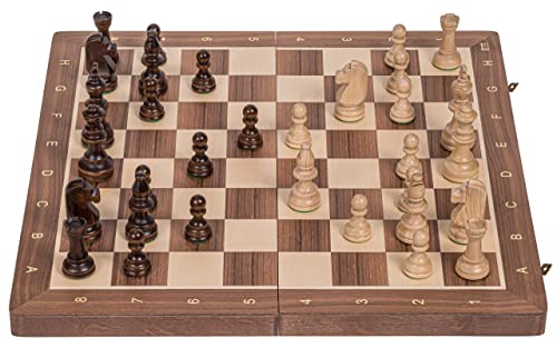 Square - Pro Schach Nr 6 NUSS - Schachbrett & Staunton 6 - Schachspiel aus Holz