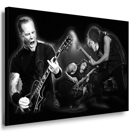 Metallica Leinwand Bild 100x70cm k. Poster ! Bild fertig auf Keilrahmen ! Pop Art Gemälde Kunstdrucke - Wandbilder - Bilder zur Dekoration - Deko. Musik Stars Kunstdrucke