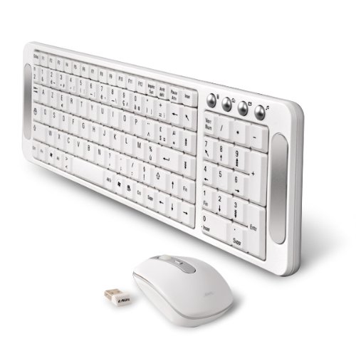 Advance CLS-COMP-WT Set Tastatur mit 4 Multimedia-Tasten+ kabellose Maus 1000/1660 DPI, 3 Tasten, Weiß