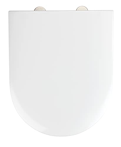 WENKO WC-Sitz Exclusive Nr. 1, hygienischer Toilettensitz mit Absenkautomatik, passend für Villeroy & Boch Subway und handelsübliche Keramiken, aus antibakteriellem Duroplast, 37,5 x 46 cm, Weiß