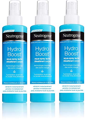 Neutrogena Hydro Boost Aqua-Spray Milchspüler, Körperspray, feuchtigkeitsspendend, 3 x 200 ml