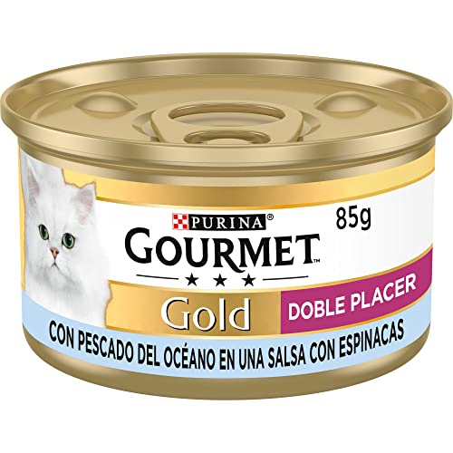 Purina Gourmet Gold Double Vergnügen, Nassfutter für Katzen, Meeresfische, 24 Dosen à 85 g