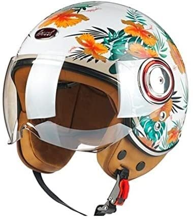 Motorradhelm Brain-Cap · Halbhelme JetHelm,DOT/ECE-Zertifiziert Open Face 3/4 Halbhelme Vintage Adult Herren Damen Jet Helm,Retro Crash Halbhelm Scooter Motorrad Jet-Helm