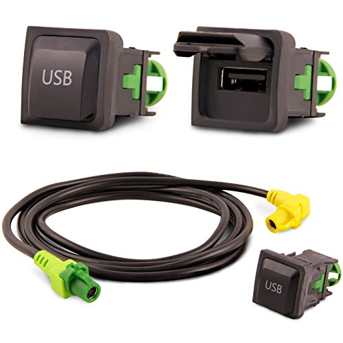 Adapter Universe USB Einbau Block + Adapter Kabel für VW RCD510 RNS315 RCD300 Schwarz - Auto Radio