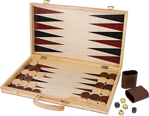 small foot 2853 Schach und Backgammon Koffer aus hochwertig gearbeitetem Holz