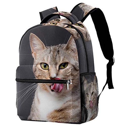 LORVIES Niedlicher Rucksack mit Katzen-Motiv, für Schule, Studenten, Reisetasche