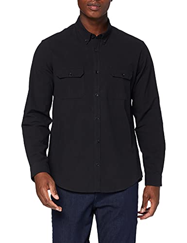 find. Herren Langärmeliges Hemd, Schwarz (Black), XL, Label: XL