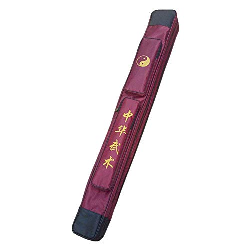 G-like Tai Chi Schwerttasche Tragetasche - Traditionelle Chinesische Kampfkunst Taiji Wushu Kung Fu Qigong EIN- oder Zweilagig Tragbar Trainingsgerät Zubehör Beutel (Rot, Zweilagig)