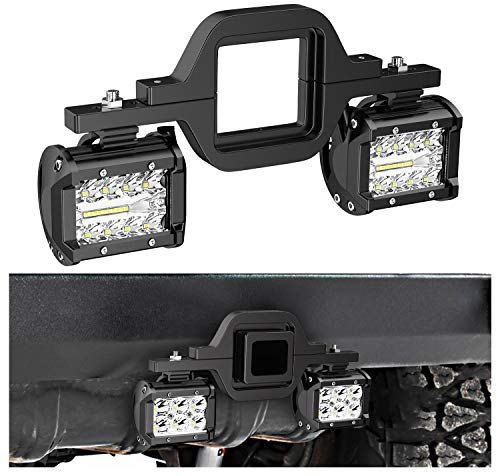 Nilight 2 Stück 10,2 cm 60 W LED-Pods mit 6,3 cm Anhängerkupplungshalterung, LED-Rückfahrlicht, Rücklicht-Suchbeleuchtung, LED-Lichtleiste für Pickup, ATV, SUV, LKW, Anhänger, Boot.