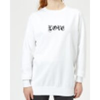 Love Gothic Text Frauen Pullover - Weiß - XS - Weiß