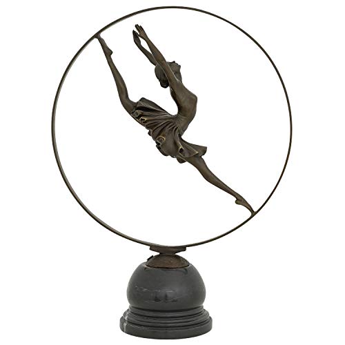 aubaho Bronzeskulptur Tänzerin Ballerina mit Reif Antik-Stil Bronze Figur Statue