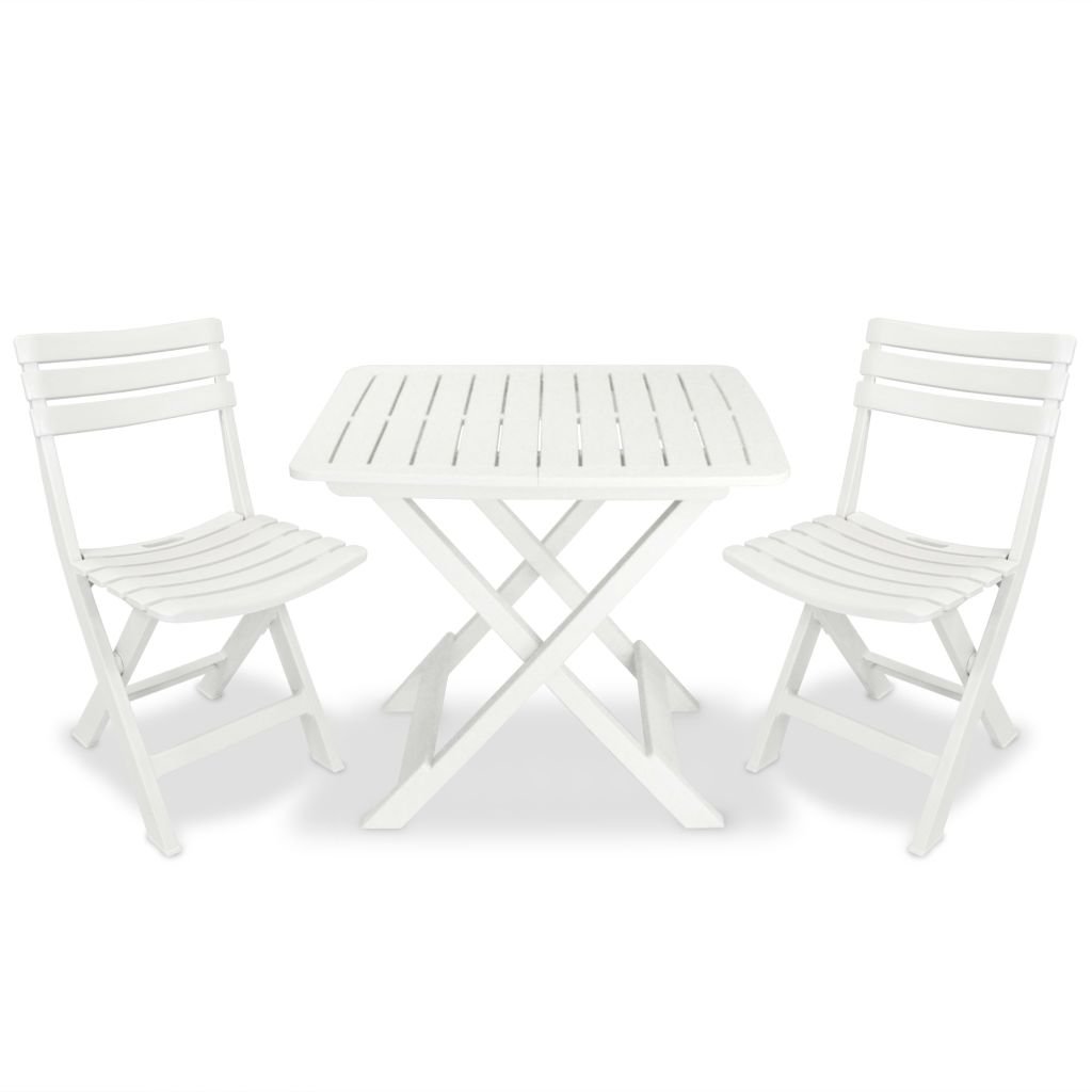 Outdoor-Set bestehend aus: 2 Stühlen und 1 Tisch, Made in Italy, Farbe weiß
