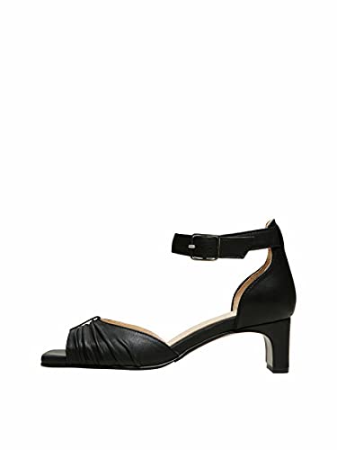 SELECTED FEMME Damen SLFMALLE HIGH Heel Leather B Sandale mit Absatz, Black, 38 EU