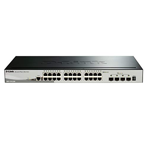 D-Link DGS-1510-28X Smart Managed Gigabit Stack Switch (28 Ports, davon 24 x 10/100/1000 Mbit/s, 4 x 10G SFP+)