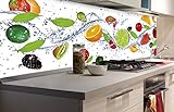 DIMEX LINE Küchenrückwand Folie selbstklebend Obst 180 x 60 cm | Klebefolie - Dekofolie - Spritzschutz für Küche | Premium QUALITÄT
