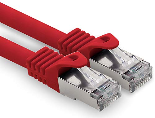 20m - rot - 1 Stück CAT.7 Computer Ethernet Kabel Netzwerkkabel (Rohkabel) Patchkabel S-FTP LSZH PIMF 10GB s RJ45 Stecker Cat6a