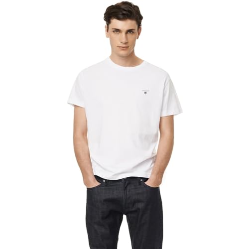 GANT Herren The ORIGINAL SOLID T-Shirt, Weiß (White 110), XXX-Large (Herstellergröße: XXXL)